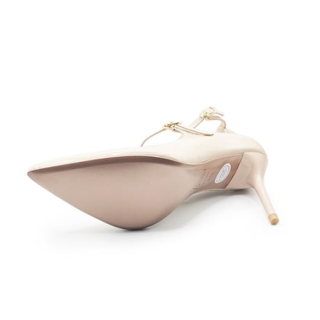ポインテッドトゥストラップヒールパンプス / Pointed toe strap heel pumps L0211 (P.BEIGE）