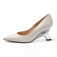 メタリックウェッジパンプス/Metallic wedge pumps L0261 (OFF WHITE)