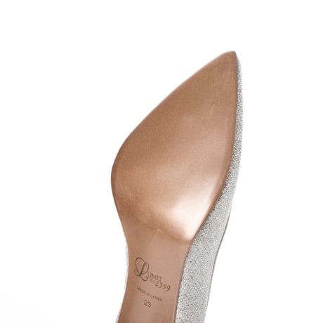 グリッターメッシュメタルヒールパンプス 9cm/Glitter mesh metal heel pumps L0235 (SILVER）