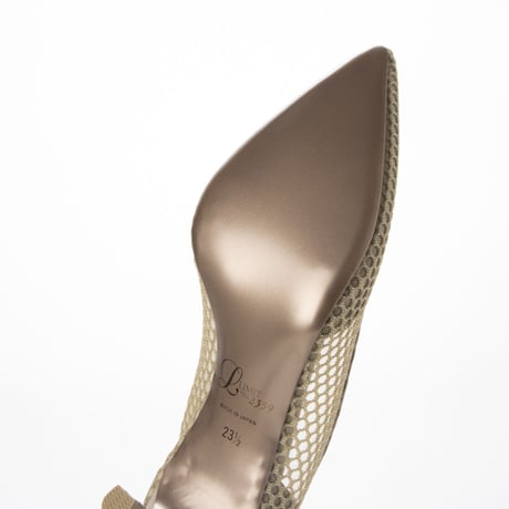 メッシュチュールポインテッドパンプス/Mesh tulle pointed pumps L0239（BEIGE）
