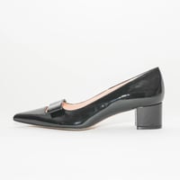 ポインテッドデザインチャンキーパンプス/ Pointed design chunky heel pumps L0280 (BLACK)