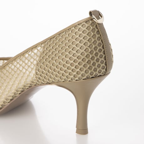 メッシュチュールポインテッドパンプス/Mesh tulle pointed pumps L0239（BEIGE）