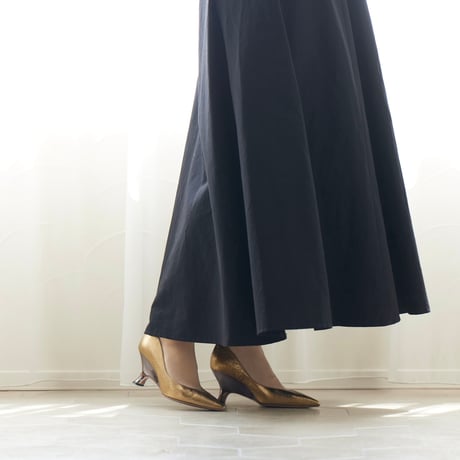 メタリックウェッジパンプス/Metallic wedge pumps L0261 (B.GOLD)