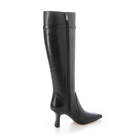 スクエアトゥバックルベルト付きロングブーツ/Square toe buckle belt long boots L0247（BLACK）