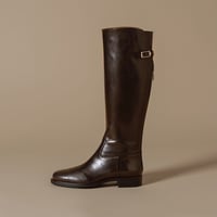 ワンストラップバックジップジョッキーブーツ/One strap back zip jockey boots L0233（D.BROWN）