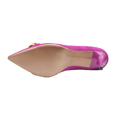 チェーンデザインポインテッドヒールパンプス/Chain design pointed heel pumps L0214 (PINK/S）