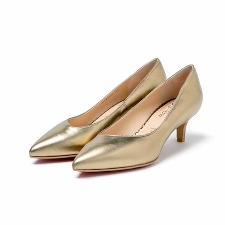 バイアスカットヒールパンプス / Bias cut heel pumps L0203 (GOLD)
