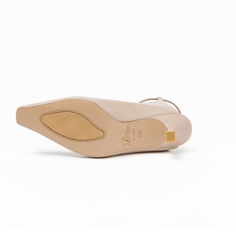 スクエアトゥネックベルトパンプス/Square Toe Neck Belt Pumps L0290 (PINK BEIGE)