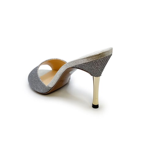 スパイクヒールミュールサンダル/Spike heel mule sandals L0217 (SILVER）