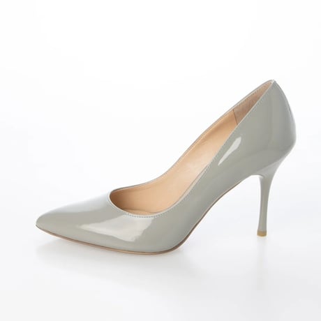 ポインテットトゥエナメルヒールパンプス/Pointed Toe Enamel Heel Pumps L0209E （GRAY/E）