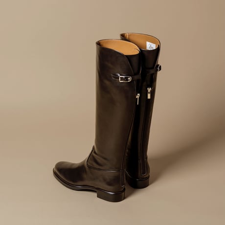 ワンストラップバックジップジョッキーブーツ/One strap back zip jockey boots L0233（D.BROWN）