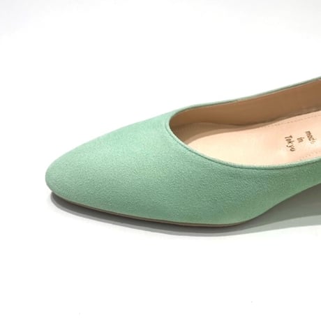 アーモンドトゥローヒールパンプス/Almond toe low heel pumps L0266 (L.GREEN/S)