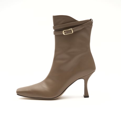 ダブルベルトスリムスクエアショートブーツ/Double Belt Slim Square Short Boots L0284（MOCA）