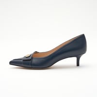 メタルボタンモチーフポインテットパンプス/Metal button motif pointed pumps L0283 (NAVY)