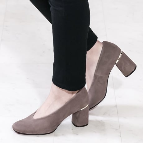 スクエアチャンキーヒールパンプス/ Square chunky heel pumps L0202（OAK）