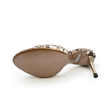 スパイクヒールミュールサンダル/Spike heel mule sandals L0217 (PYTHON）