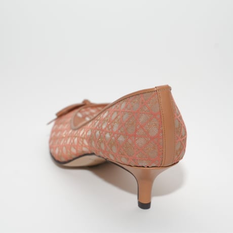 ポインテッドリボンチュールパンプス/ Pointed ribbon tulle pumps L0273 (TERRACOTTA/C)