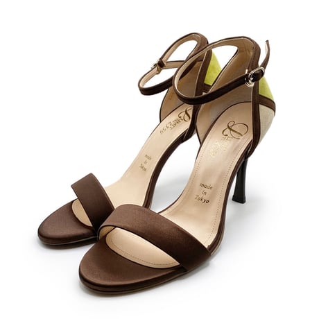 カラーパネルネックストラップサンダル/Color panel neck strap sandals L0219 (BROWN)