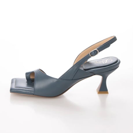 スクエアトゥバックストラップトングサンダル/Square toe back strap tong sandals L0238 (BLUE GRAY）