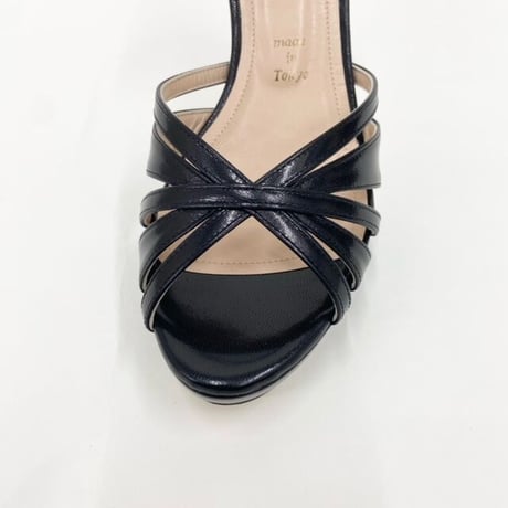 クロスプラットフォームヒールサンダル/ Cross plat form heel sandal L0257 (BLACK）