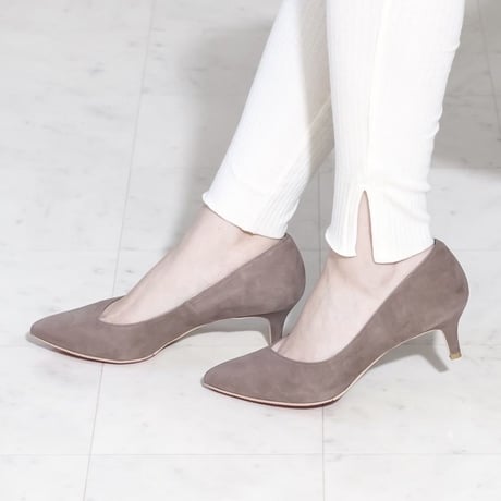 バイアスカットヒールパンプス / Bias cut heel pumps L0203 (OAK/S）