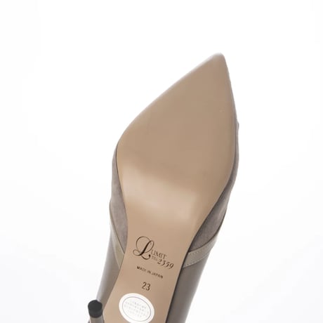 革巻プレートポインテットトゥデザインピンヒールパンプス/Leather plate pointed toe stiletto heel pumps L0258 (GREY)