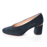 スクエアチャンキーヒールパンプス/ Square chunky heel pumps L0202（NAVY）