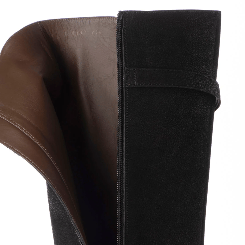 スクエアトゥバックルベルト付きロングブーツ/Square toe buckle belt