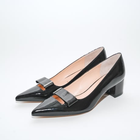 ポインテッドデザインチャンキーパンプス/ Pointed design chunky heel pumps L0280 (BLACK)