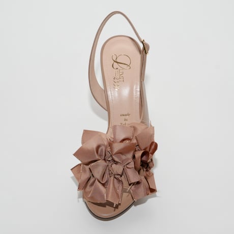 ランダムボリュームサテンリボンバックスリングサンダル/random volume satin ribbon back sling sandals L0281(LATE)