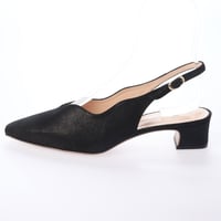 スカラップカットローヒールパンプス / Scallop cut low heel pumps L0208 （BLACK）