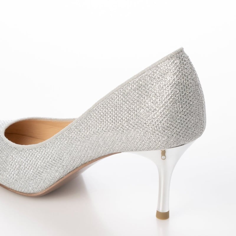 グリッターメッシュメタルヒールパンプス 7cm/Glitter mesh metal heel