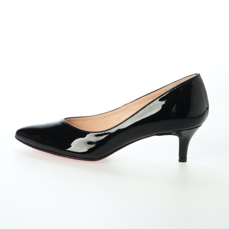 バイアスカットヒールパンプス / Bias cut heel pumps L0203 (BLACK/E）