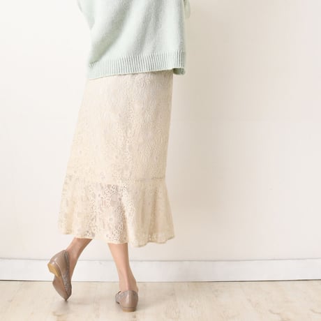 ラインストーンチュールフラットパンプス / Rhinestone tulle flat pumps L0218 (OAK）