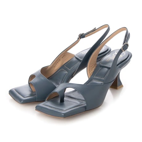 スクエアトゥバックストラップトングサンダル/Square toe back strap tong sandals L0238 (BLUE GRAY）