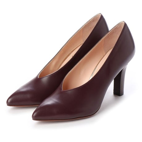 ポインテッドVカットヒールパンプス/ Pointed v-cut heel pumps L0193 (WINE）