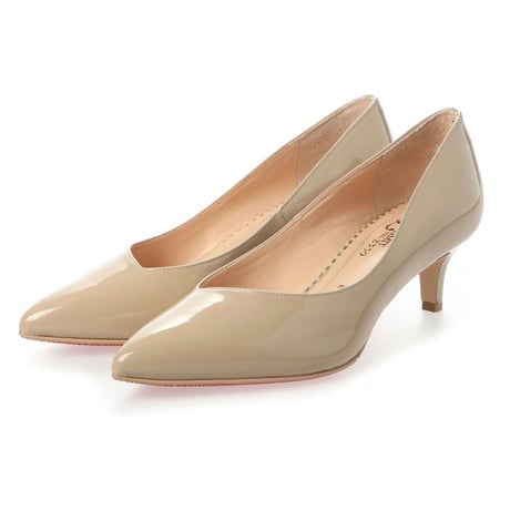 バイアスカットヒールパンプス / Bias cut heel pumps L0203 (BEIGE/E）