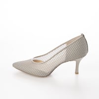 メッシュチュールポインテッドパンプス/Mesh tulle pointed pumps L0239（GRAY）