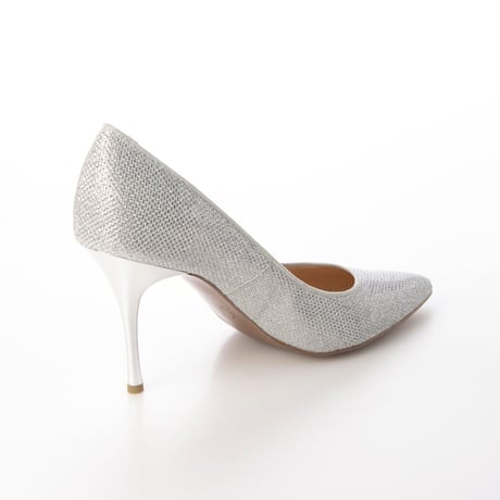 グリッターメッシュメタルヒールパンプス 9cm/Glitter mesh metal heel pumps L0235 (SILVER）