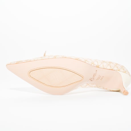 ポインテッドリボンチュールパンプス/ Pointed ribbon tulle pumps L0273 (IVORY/C)