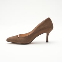 メタルプレート付ポインテッドパンプス/Metal plate pointed pumps L0282 (BRONZE)