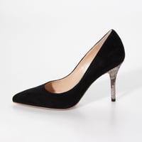 パイソンピンヒールパンプス  / Python pin heel pumps L0209 (BLACK/S）