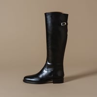 ワンストラップバックジップジョッキーブーツ/One strap back zip jockey boots L0233（BLACK）