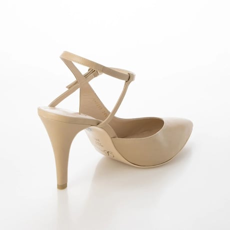 ポインテッドネックベルトパンプス/Pointed neck belt pumps L0253 (BEIGE）