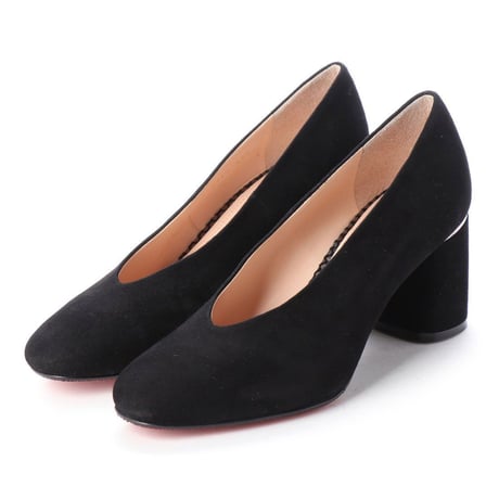 スクエアチャンキーヒールパンプス/ Square Chunky Heel Pumps L0202（BLACK）