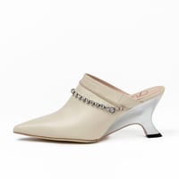 ダイヤレーンメタリックウェッジヒールミュール/Dialane metallic wedge heel mule L0269 (IVORY)