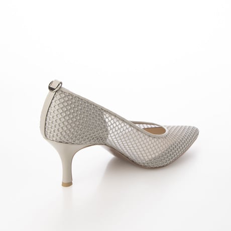 メッシュチュールポインテッドパンプス/Mesh tulle pointed pumps L0239（GRAY）