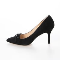 ポインテッドトゥリボンスエードパンプス/Pointed toe ribbon suede pumps L0260 (BLACK)