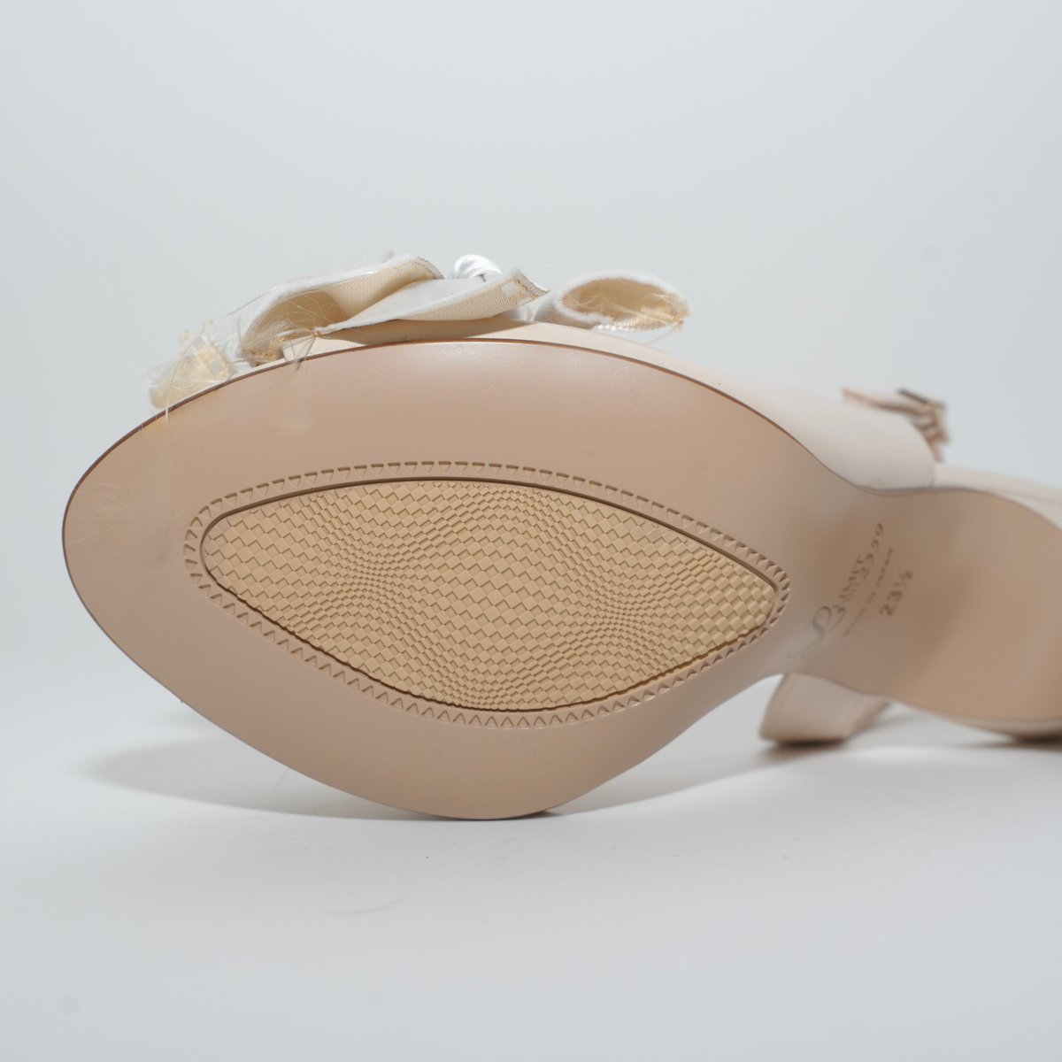 ランダムボリュームサテンリボンバックスリングサンダル/random