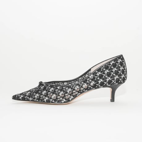 ポインテッドリボンチュールパンプス/ Pointed ribbon tulle pumps L0273 (BLACK/C)